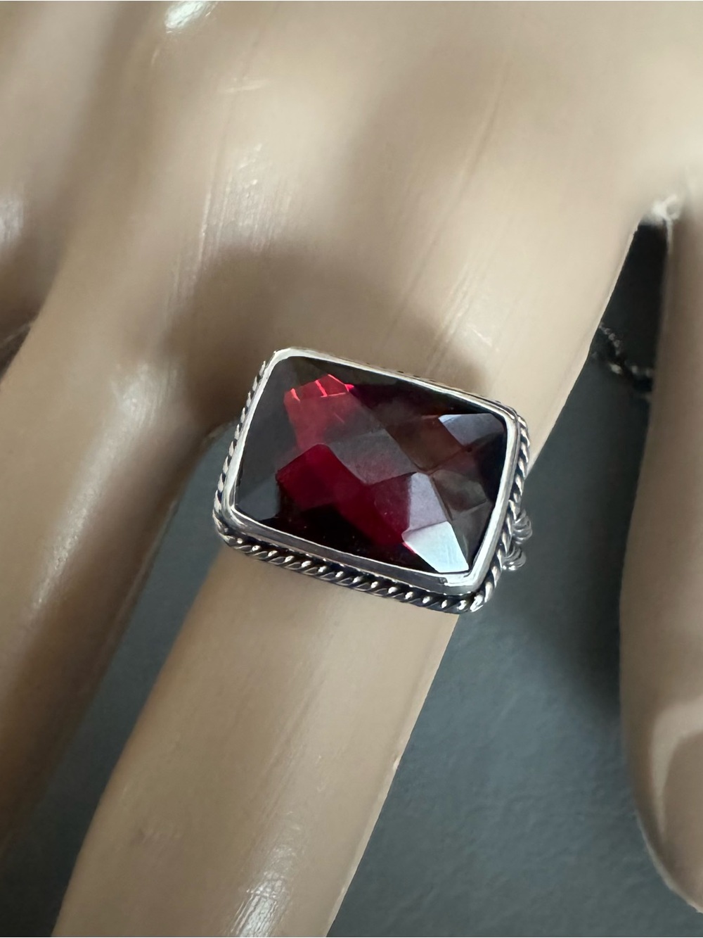 Lori Bonn Sterling Silver Garnet Ring